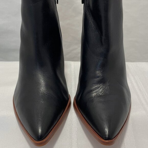 Vince Camuto Women's Pezlee Island Stiletto Black Leather Booties Size 10M - Picture 3 of 12